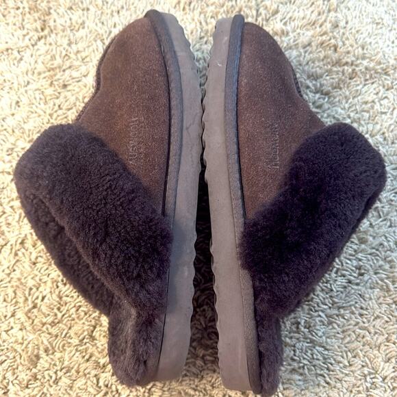 Auswool Australia Brown Leather Aussie Sheepskin Unisex Brown Slippers Size 12 - Picture 4 of 11